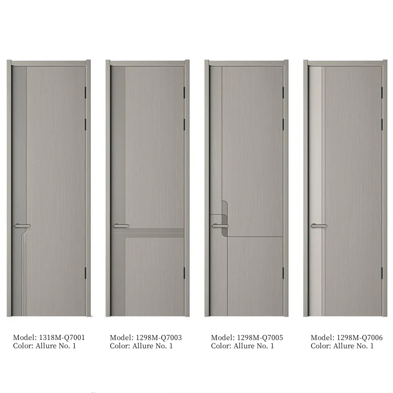 American Modern Style Acrylic Interior Door Panel Solid Wood and PVC Sliding with Lock for Home and Hotel