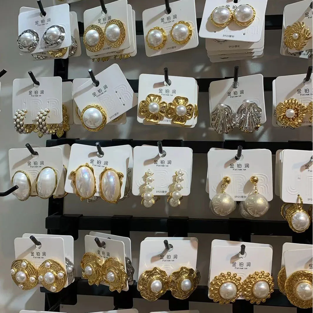 tarnish free african trendy jewelry no fade gold pearl stud earring tarnish free good quality jewelry
