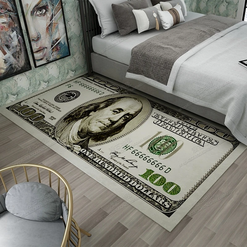 3D dollar pattern carpets and rugs customized design crystal velvet carpet floor rugs living room decoration easy clean Bedroom