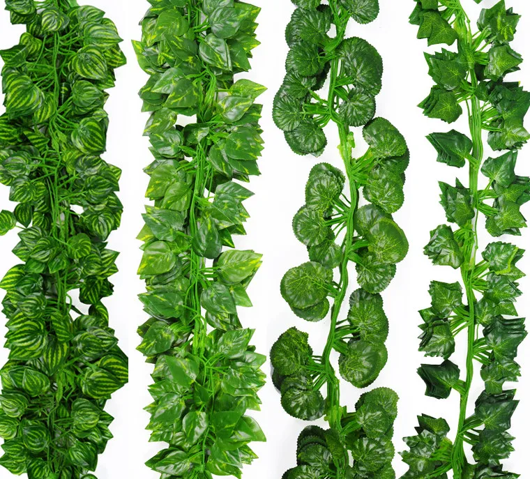 artificial green leaves creeper leaf rattan fake green leaf vine artificial flower plant