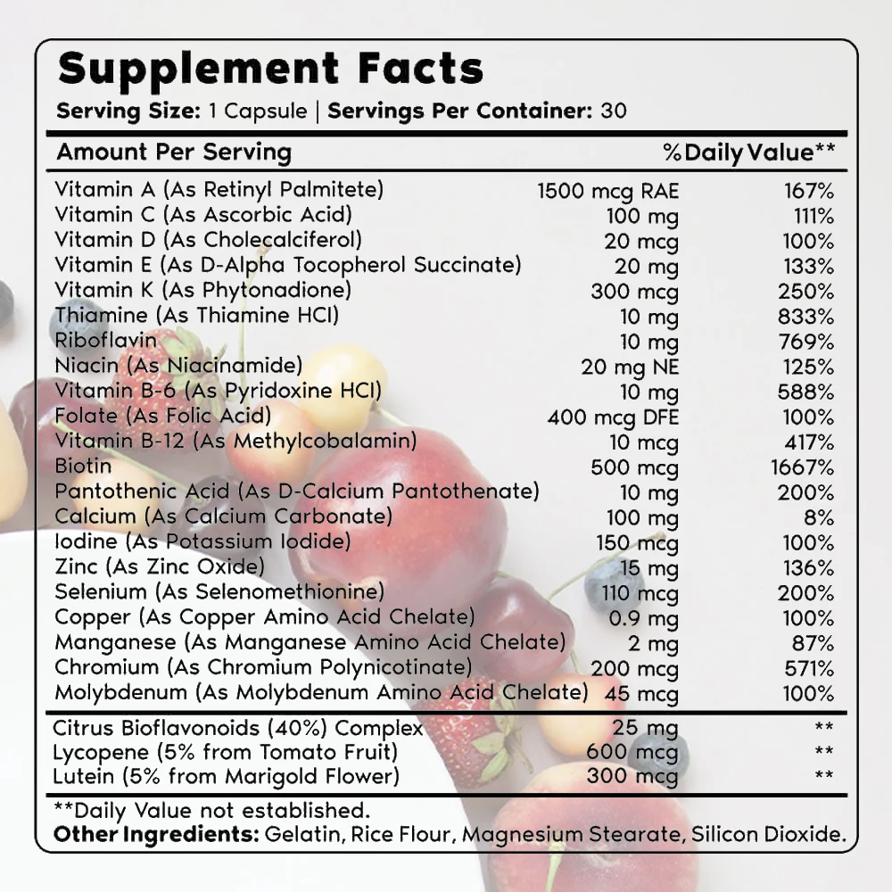 OEM Vitamin Minerals Supplement Capsules For Immune System Multivitamin Capsules