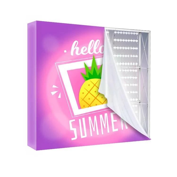 Trade show exhibition booth backdrop 8ft 10ft 10x10 aluminum frame fabric led lightbox pop up display backlit frame exhibition