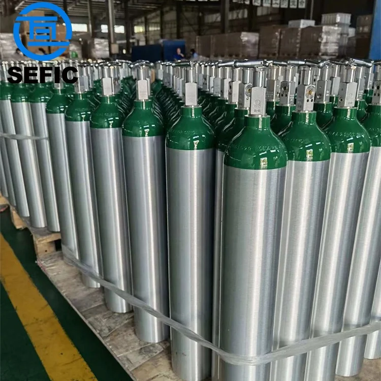ISO7866 DOT3AL ME MD Size 1L 2L 5L 10L 15L 20L 40L 50L Aluminum Material Oxygen Tank Medical Use