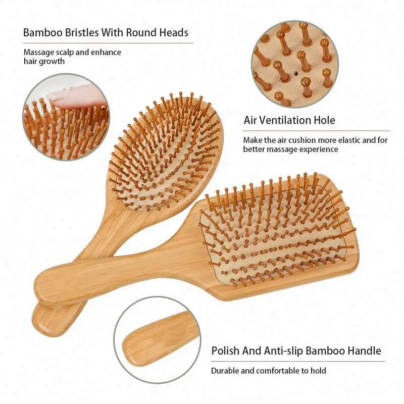 Controle Des Bords Nylon Et Babi Gros Personnalisee Brosse Bambou Ensemble Brosses En Bois De Babi Brosse a Cheveux