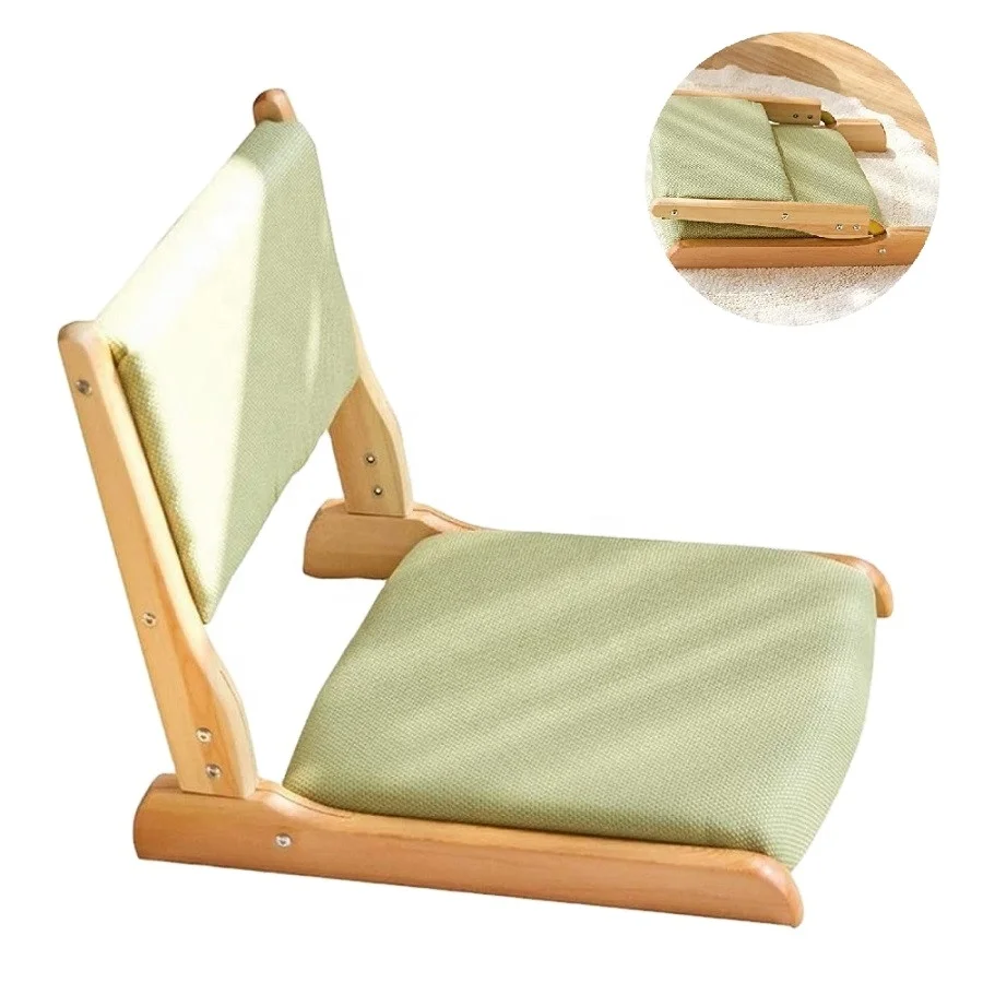 JKY Furniture Japanese Most Soft Floor Seat Chair Wooden And Fabric Lounge Chair Recliner For Playing Room
