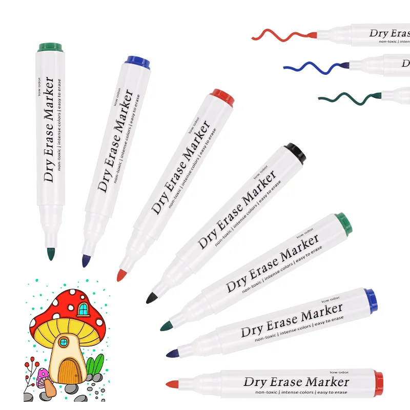 Customized High-quality Teaching Erasable Dry White Board Markers White Board Marker for Office School Supplies