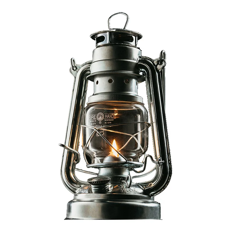 Classic outdoor camping indoor waterproof  decorative wild land kerosene vintage glass metal burning  oil lamp
