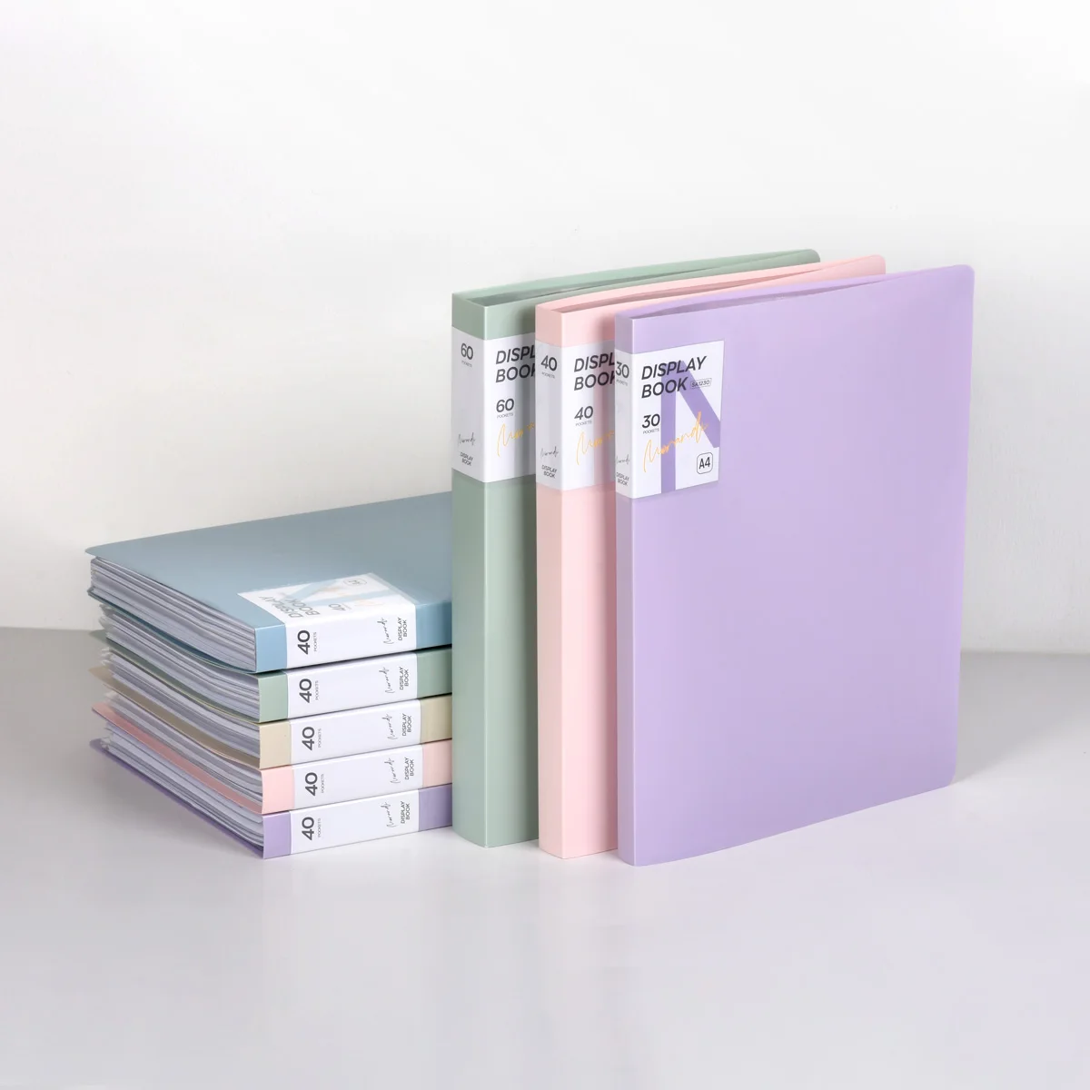 Custom Morandi Multicolor A4 Size File 20~60 Pockets Clear Display Book Presentation