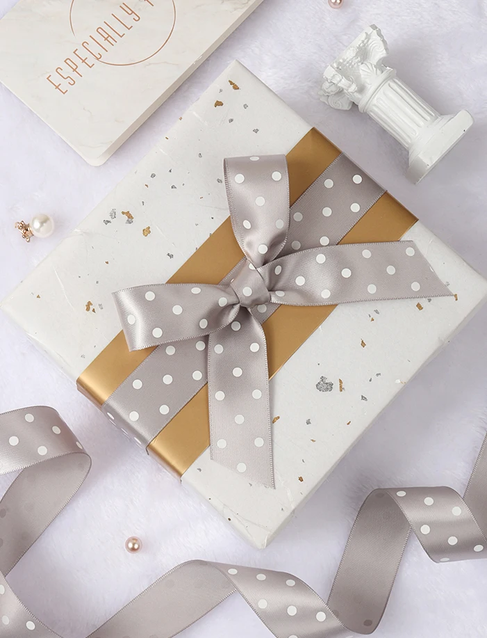 Satin Ribbon Factory Stocked Wholesale 100% Polyester Ribbons Dots Printed