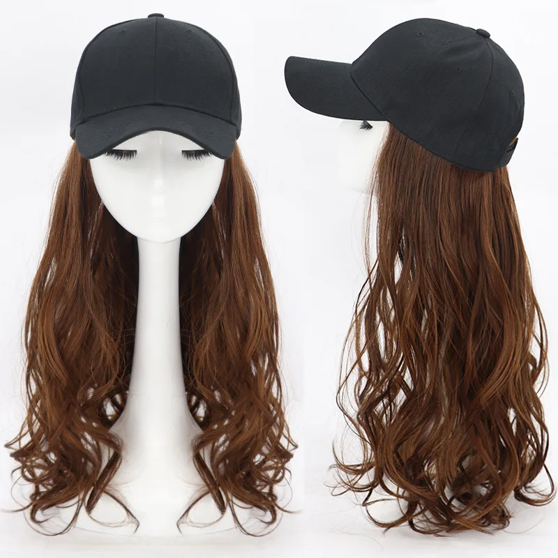 Wig Female Duck Tongue Cap Wig net red Long Curly Hair Natural Big Wave Baseball Cap Wig in one
