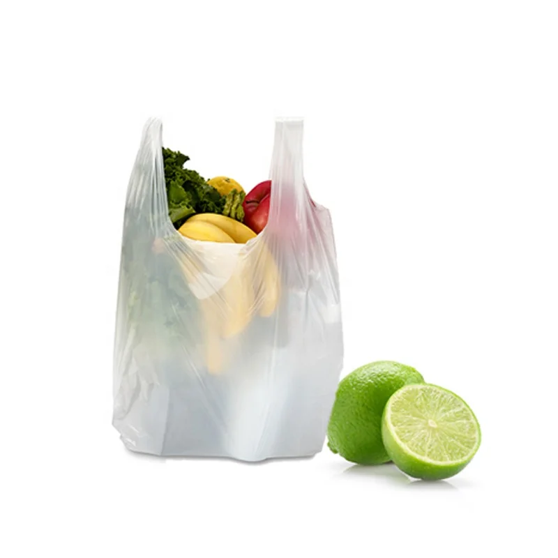 Reusable Corn Starch Large Carry  Bags Bio Degradable Shopping Bag Supermarket Food Vegetable Fruit Packing