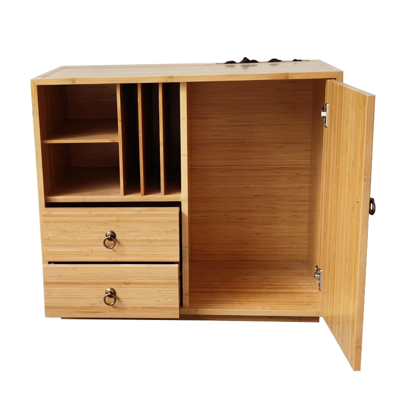 2021 Living room simple and creative natural wood tea cabinet Chinese style Tea side cabinet
