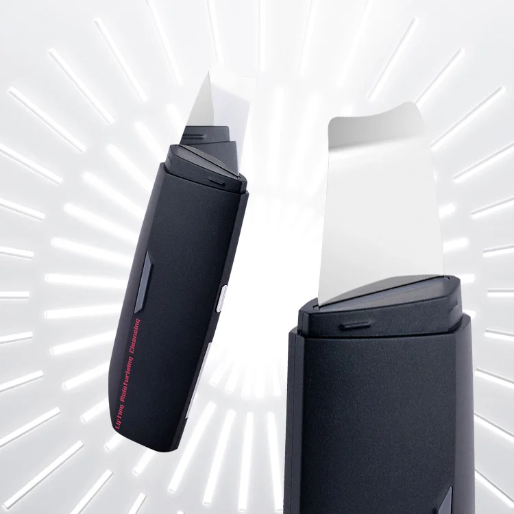 China manufacturer blackhead skin cleansing machine custom ultrasonic face scrubber black