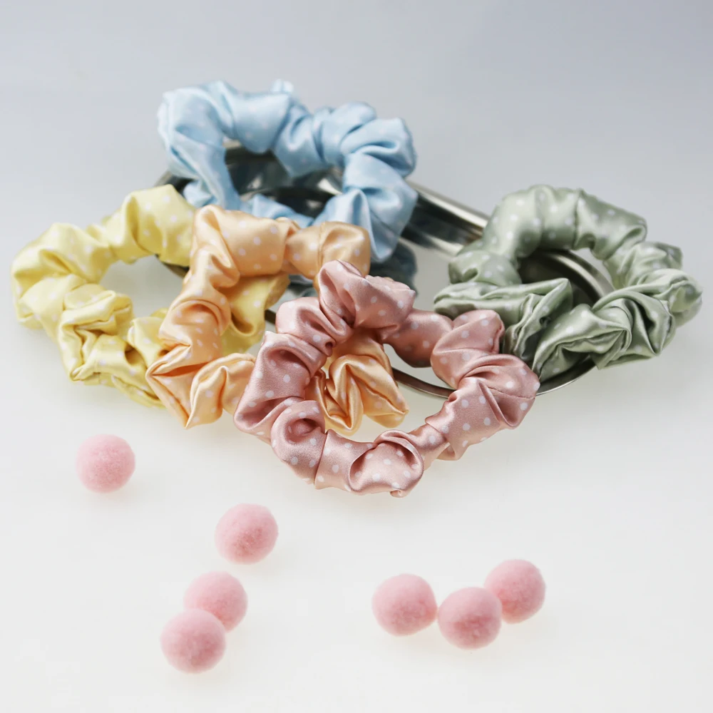 Цветочные звезды красочные блестящие атласные эластичные резинки для волос