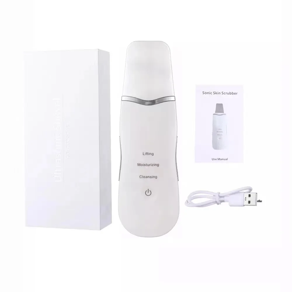 Portable Ion Ultrasound Facial Spatula Face Peeling Ultrasonic Skin Scrubber Ultrasonic Face Scrubber