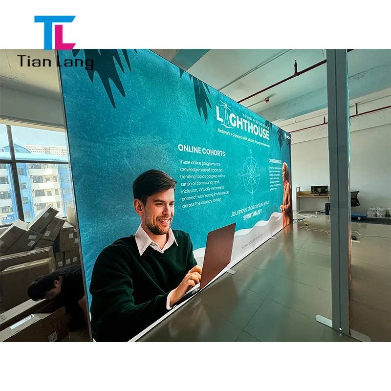TianLang Trade Show Display Light Box Led Backlit Fabric Lightbox For Exhibition Frameless Led Light Box Display Cinema Lightbox