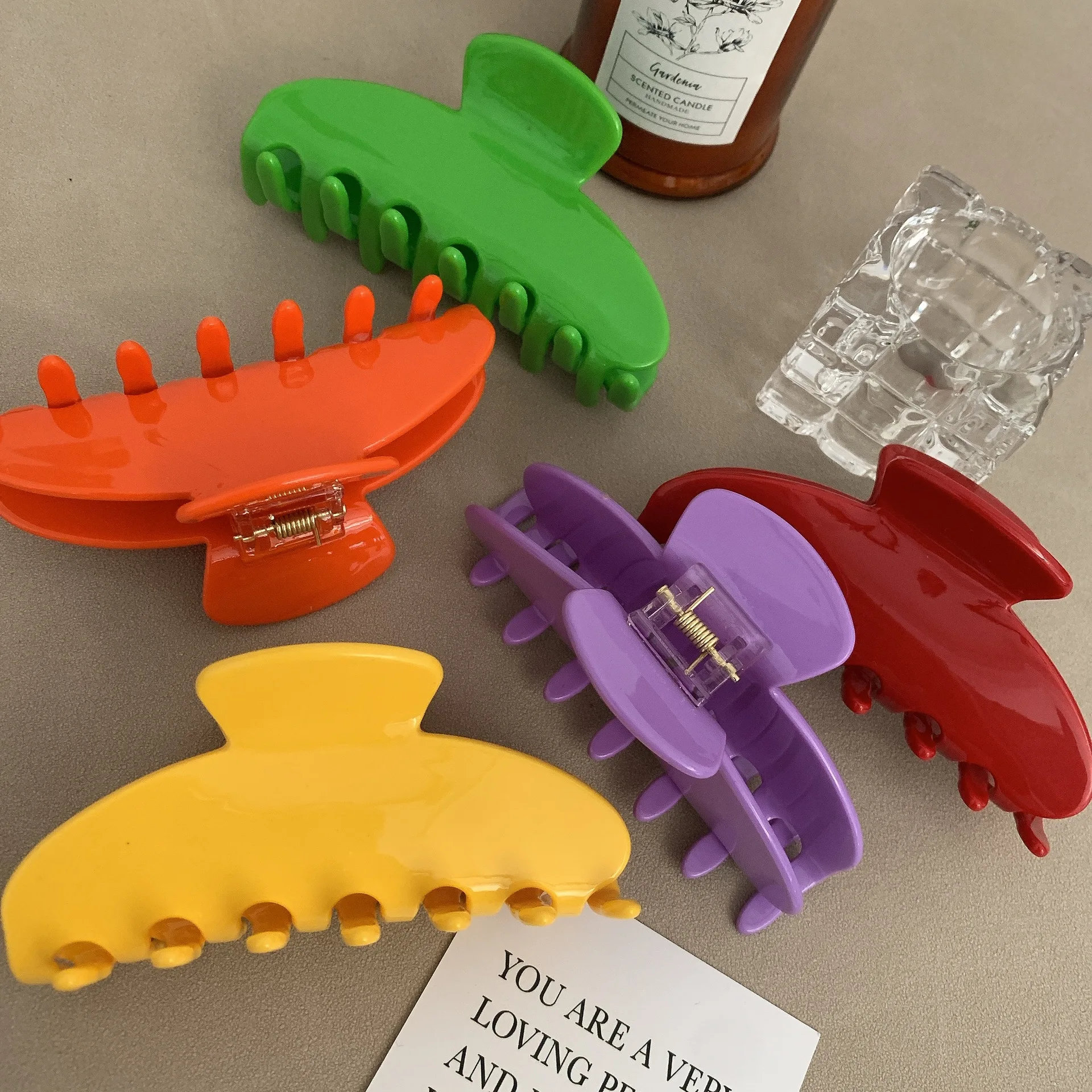 Factory direct wholesale New arrival candy color elegant fashion girls hair claw large hair accessories acetate hair claw female