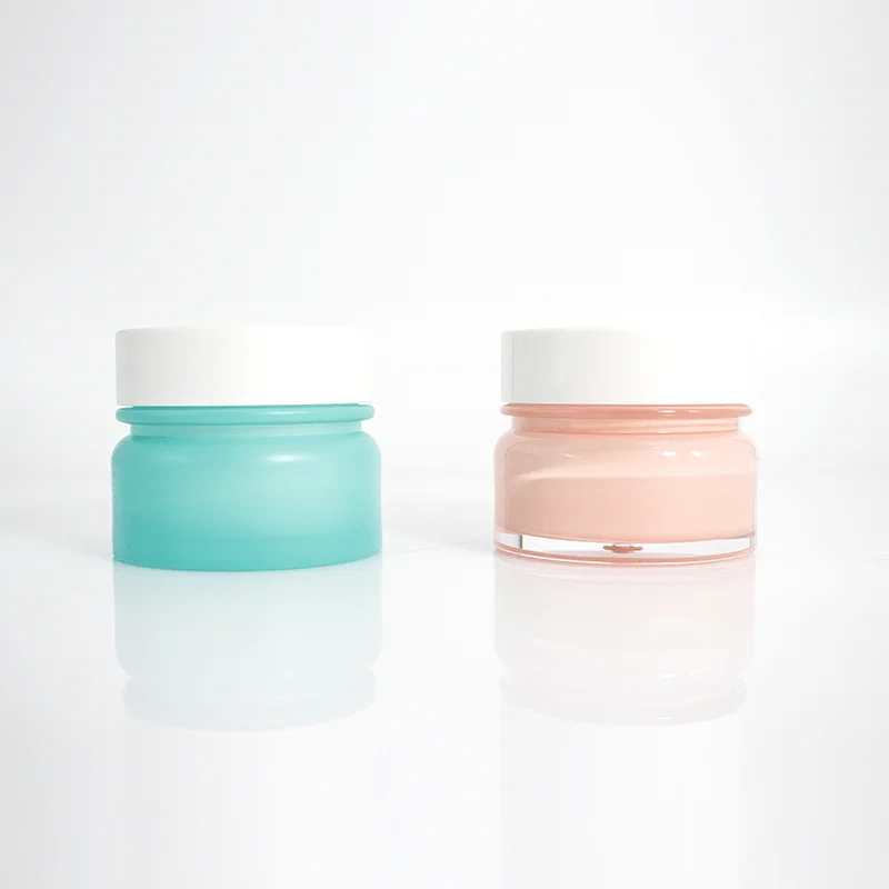 Wholesale 30g 50g plastic round cosmetic double wall powder acrylic cream jar with white lid for body butter container