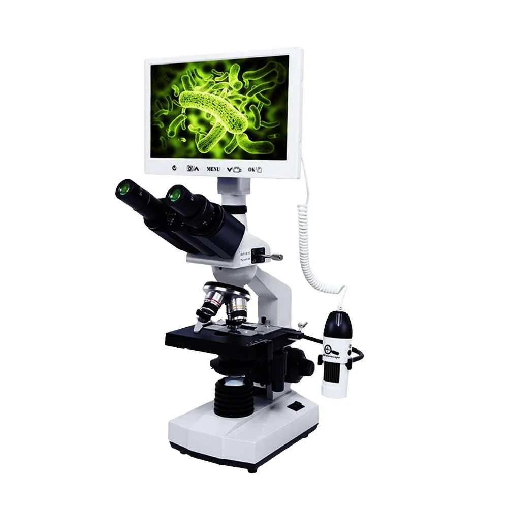 KD1003 Veterinary Laboratory Dual Lens Digital Microscope With 7 Inch Lcd Screen