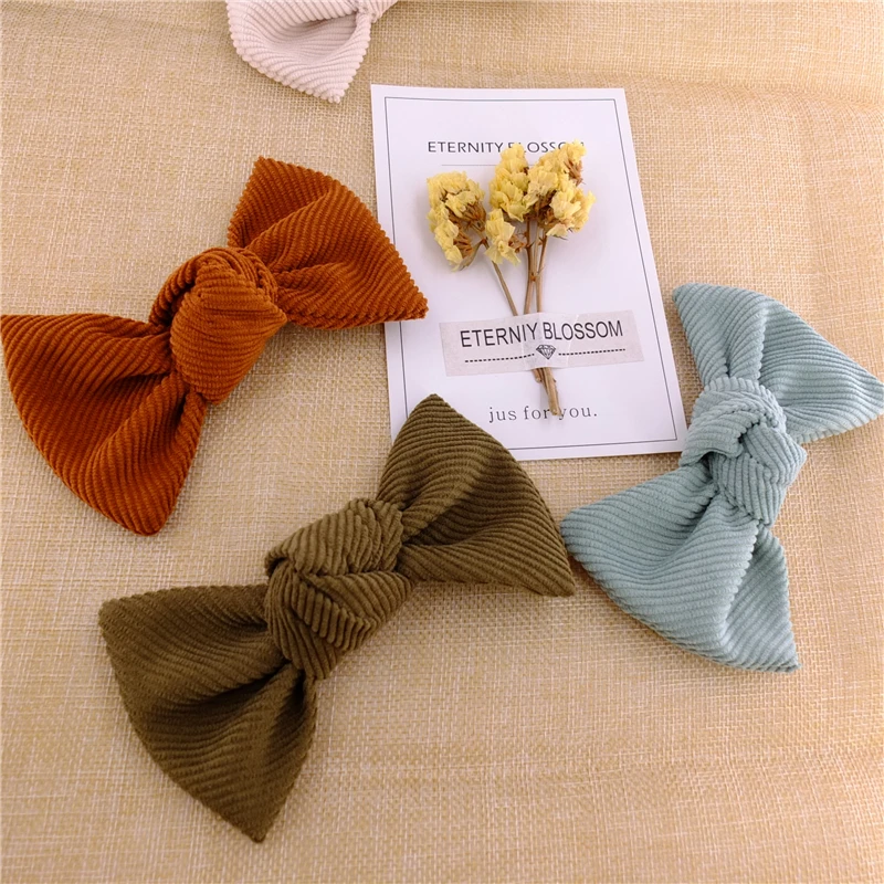 Large Corduroy Velvet Bow Hair Clips Barrettes Hairpins Hair Accessories for Girls Women Headwear Big Hair Bows