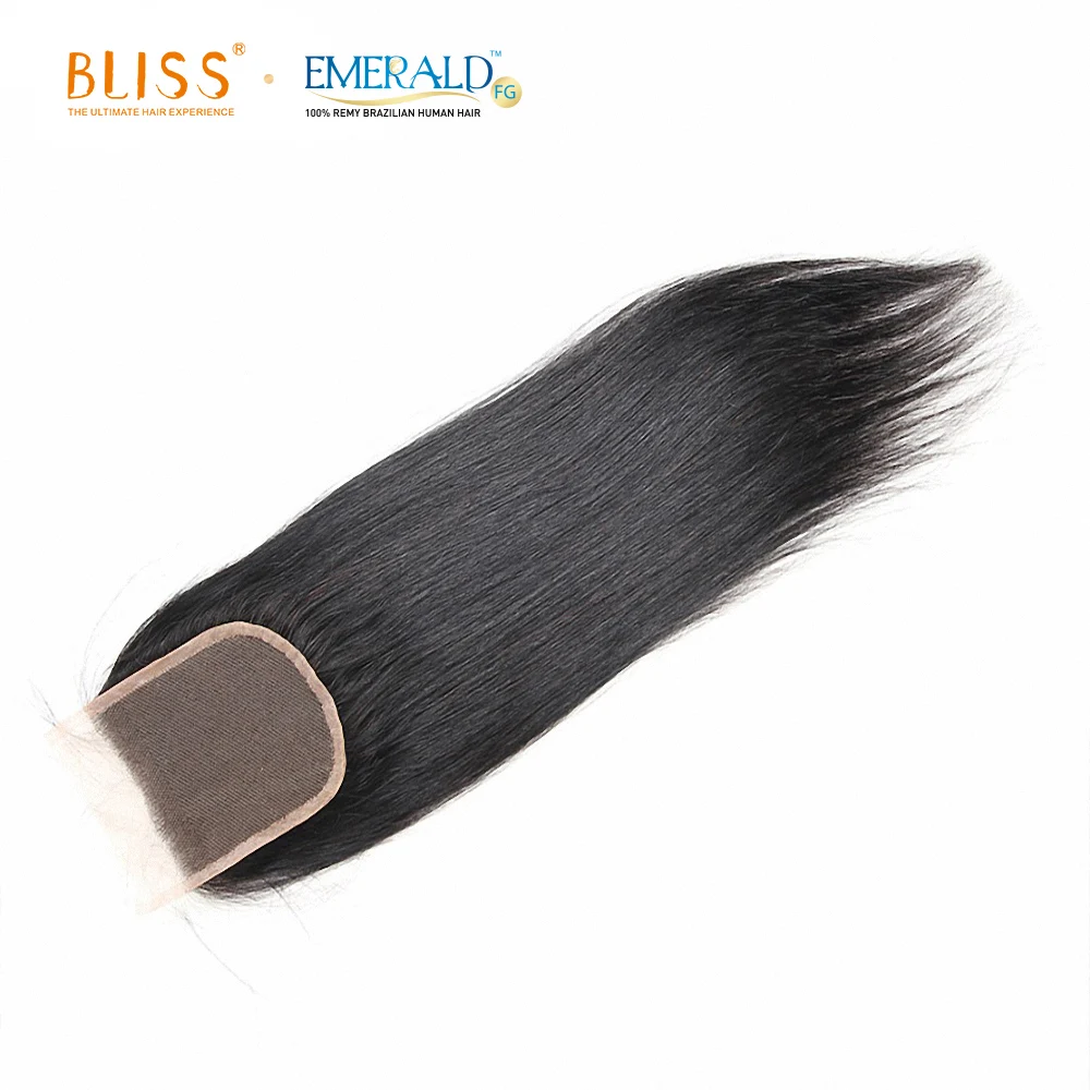 Bliss Emerald Virgin Remy Brazilian 4x4 Lace Closure Straight Cuticle Aligned Cheap Price Closure Best Hair with Baby Hair