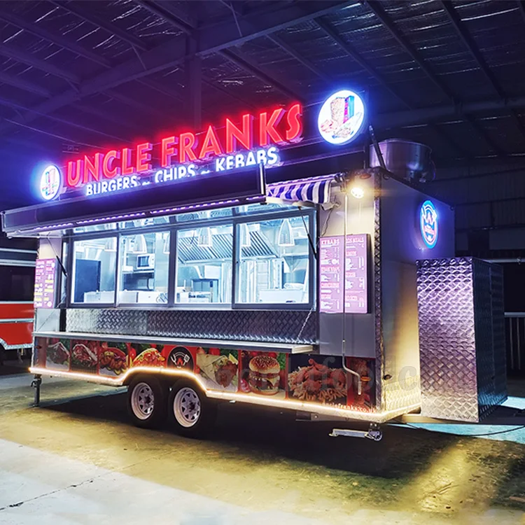 Kebabs Food Trailer Drivable Food Truck with Full Kitchen Mobile Food Carts for Sale