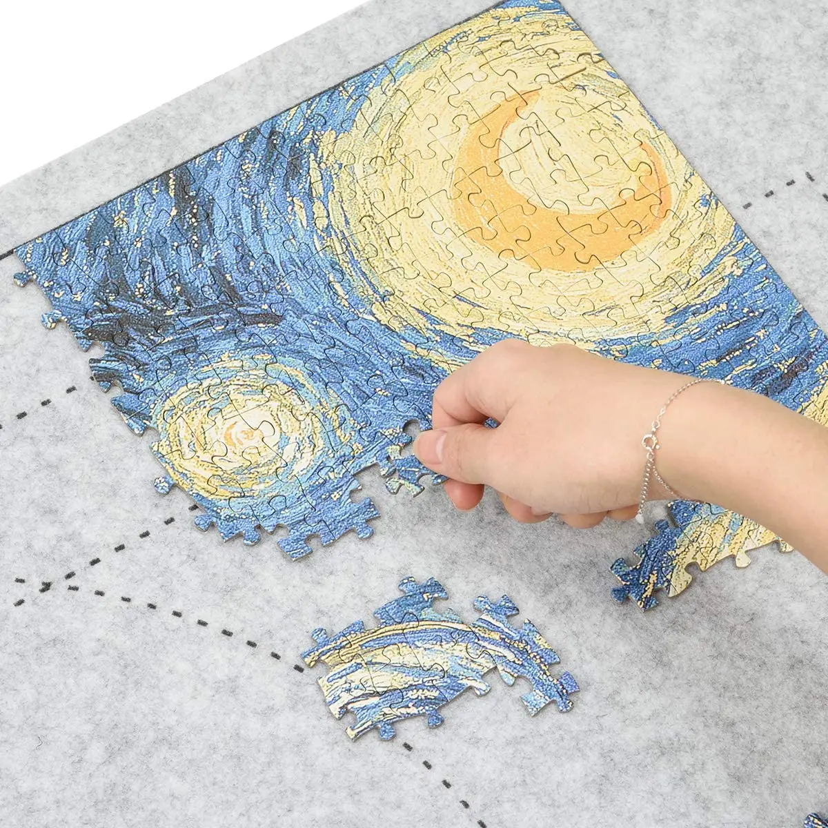 Felt Puzzle Mat Roll Up Felt Mat Puzzle Keeper  Felt Puzzle Storage mat 46*24'