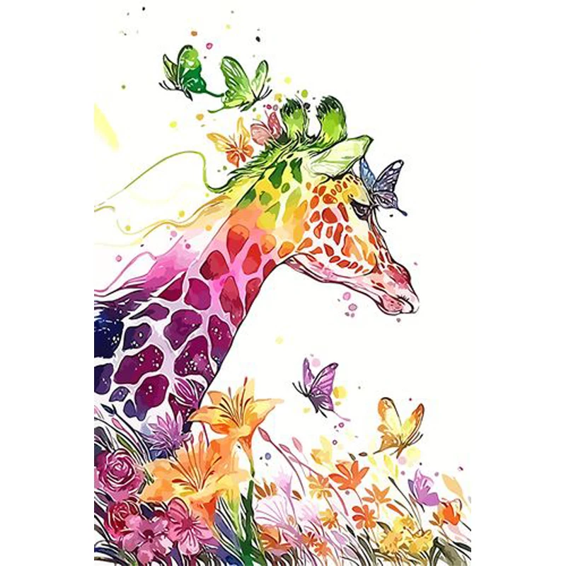 
customized paint by numbers Giraffe for kids, diy digital oil painting by numbers 