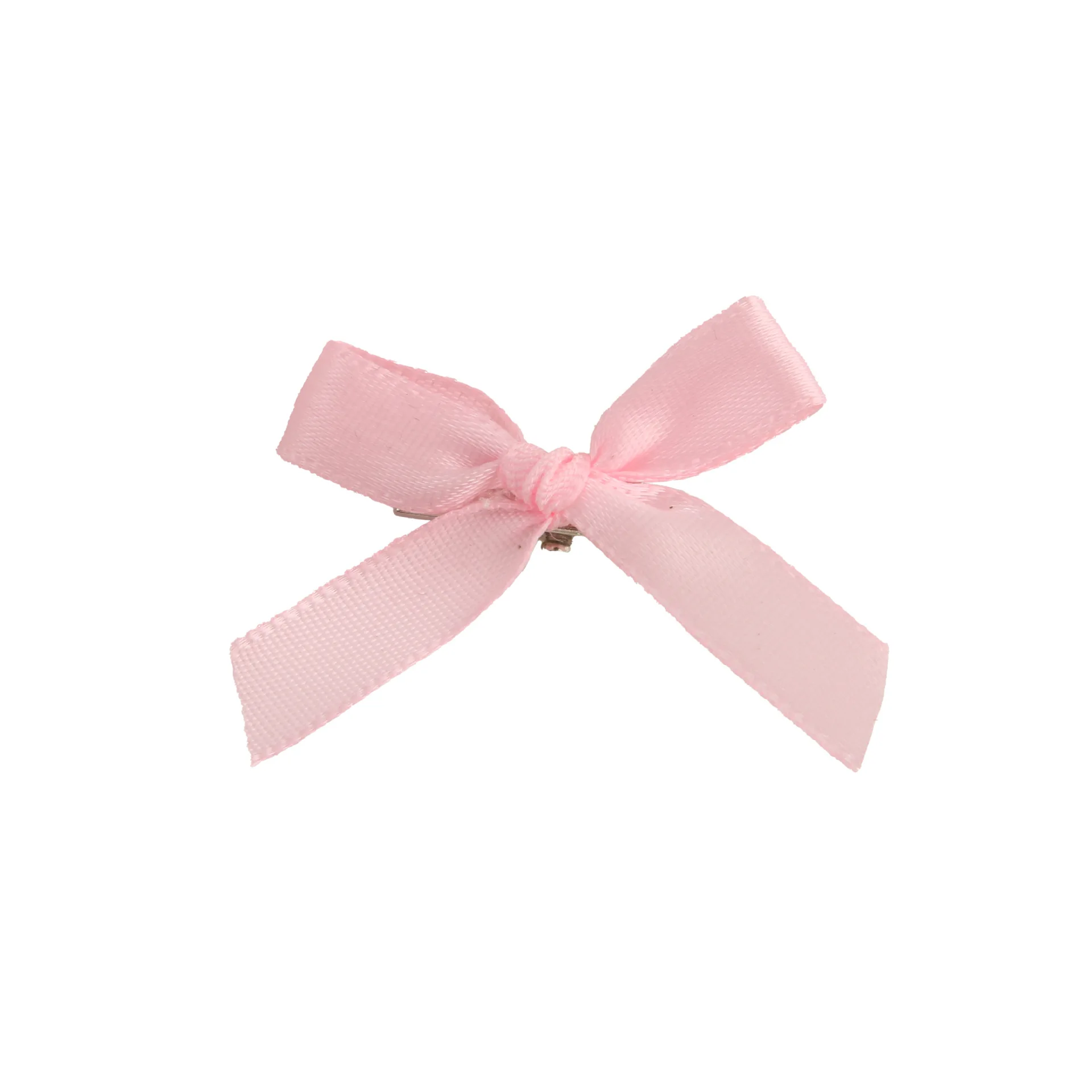cheap wholesale solid color 4cm small mini size bow hair clip for kids girls ribbon bow silk satin bow hair accessories