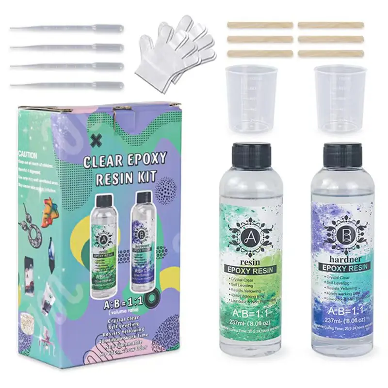 In Stock Wholesale 1:1474ml  Epoxy Resin Kit Silicone Mold Complete Set for Pendant Resin Art