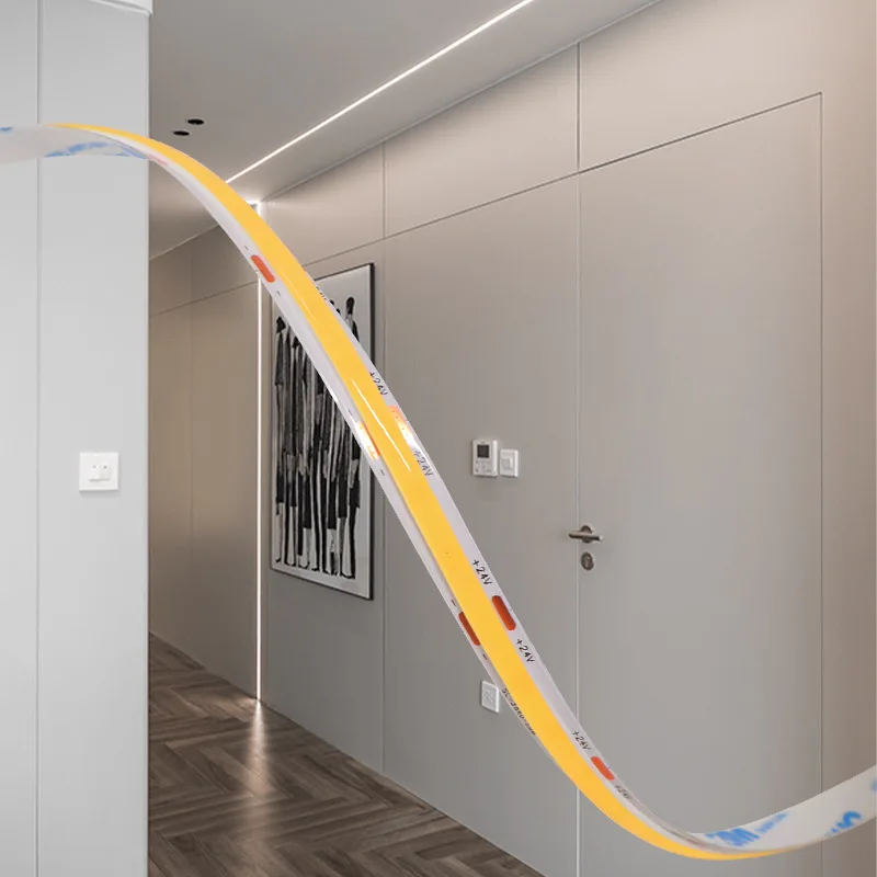 Factory Wholesale Price High Density Led Tape Ribbon CE ROHS 10W 5M 180Leds Waterproof Flexible 12V 24V Cob Rgb Led Strips Light