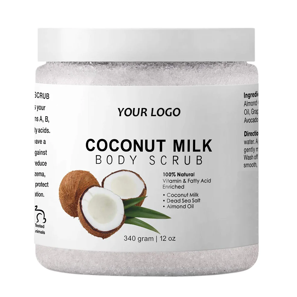 100% natural coconut milk body scrub powerful exfoliating moisturizing creams