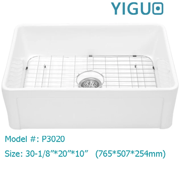 high quality single bowl style and apron front installation type ceramic farmer sink # P3020