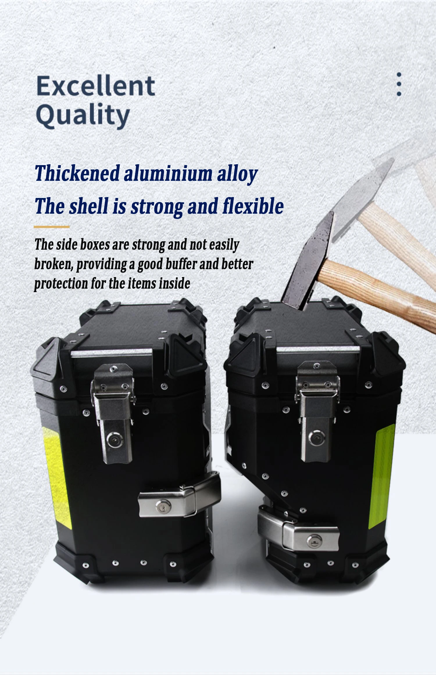 Motorcycle trunks Aluminum 37L/38LSide Boxes Of Motorcycle Waterproof Motor Left Right Box Large Capacity Motorcycle Side Box