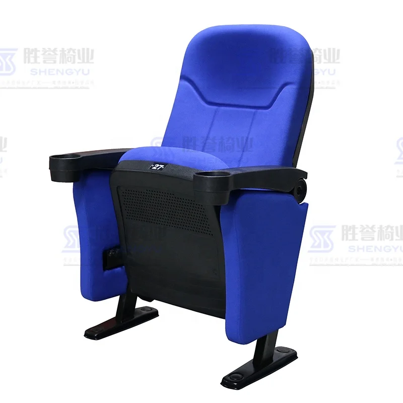 Comfortable with head rest foam Fabric theater chair with Cup Holder for home cinema and movie theater