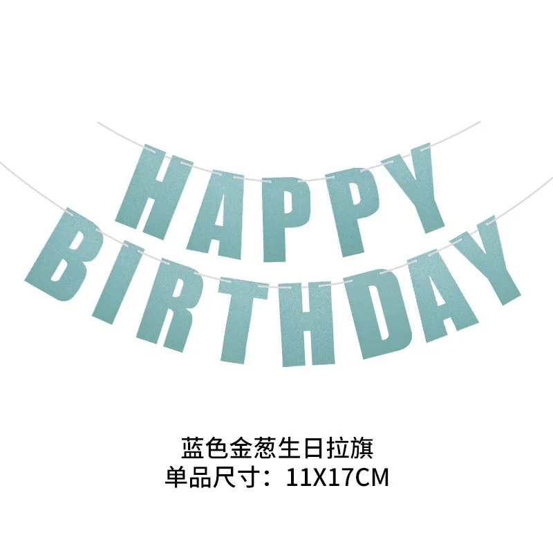 Birthday Sparkling Pink Scallion Flag Colorful Gold Triangle Flag Party Scene Decoration Photography Props