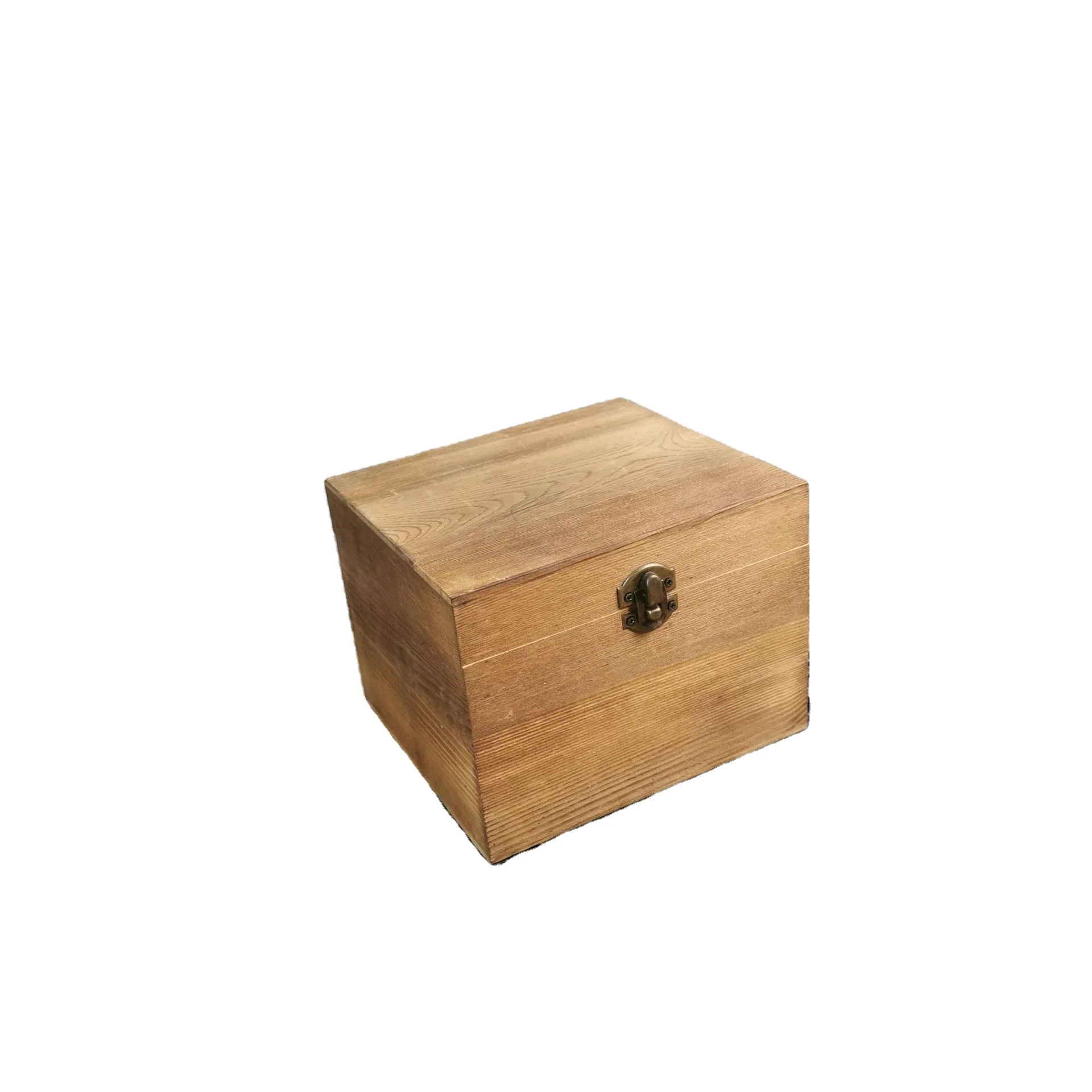 Wooden retro multi lattice essential oil box, tung wood burning color essential oil packaging storage box, flip type storage box