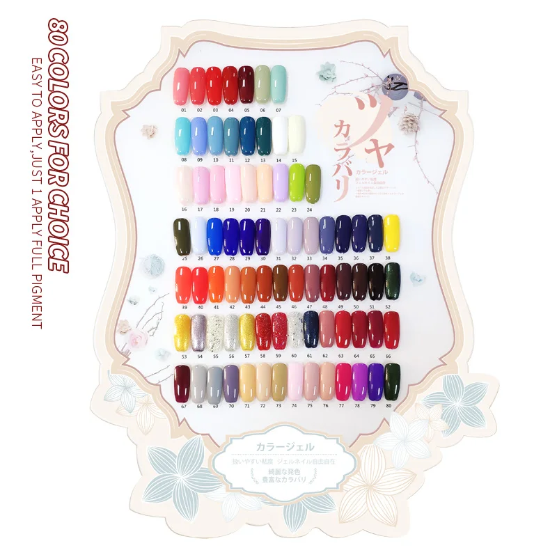  Маникюр Nail Art Салон шелушиться Базовое покрытие Nowipe клочки шерсти 80 цветов длительного ношения УФ-гель для ногтей