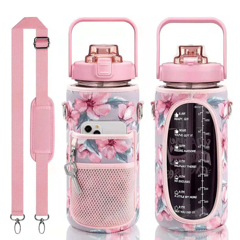 Wholesale Direct-selling Sports Water Bottles Custom Fitness Bottles 2L Half-gallon Water Bottles With Storage Cover