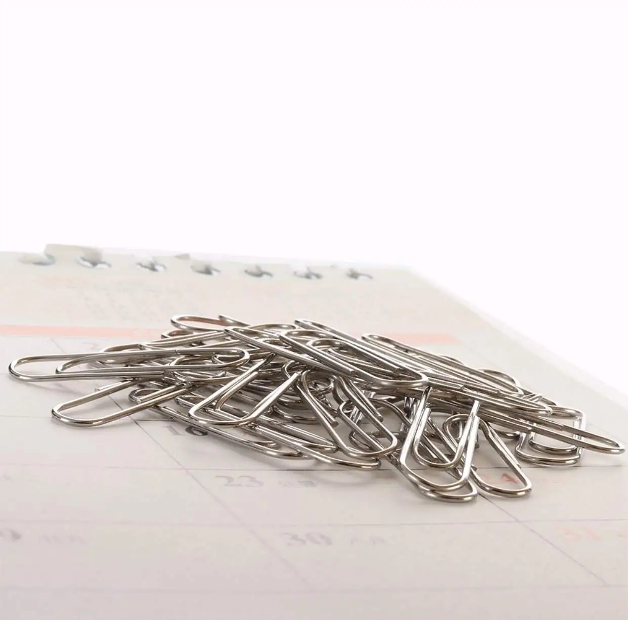 China Manufacturers High Quality Office School Products 28mm 33 Mm 50 Mm Silver Nickel Plated Paper Clip Bulk Metal Paper Clips