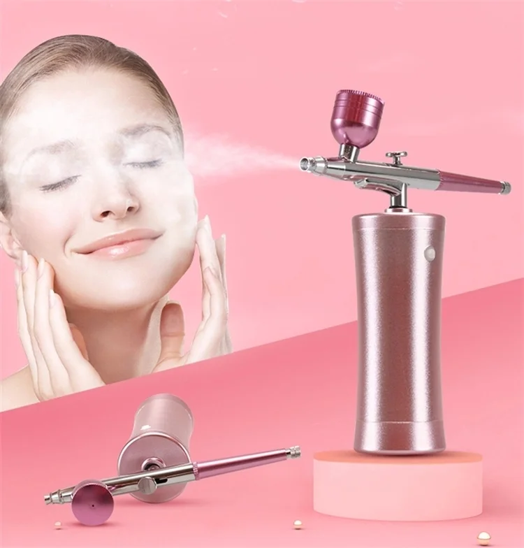 Beauty Machine Handheld Air Compressor, Airbrush Spray Gun Moisturizing Oxygen Injector