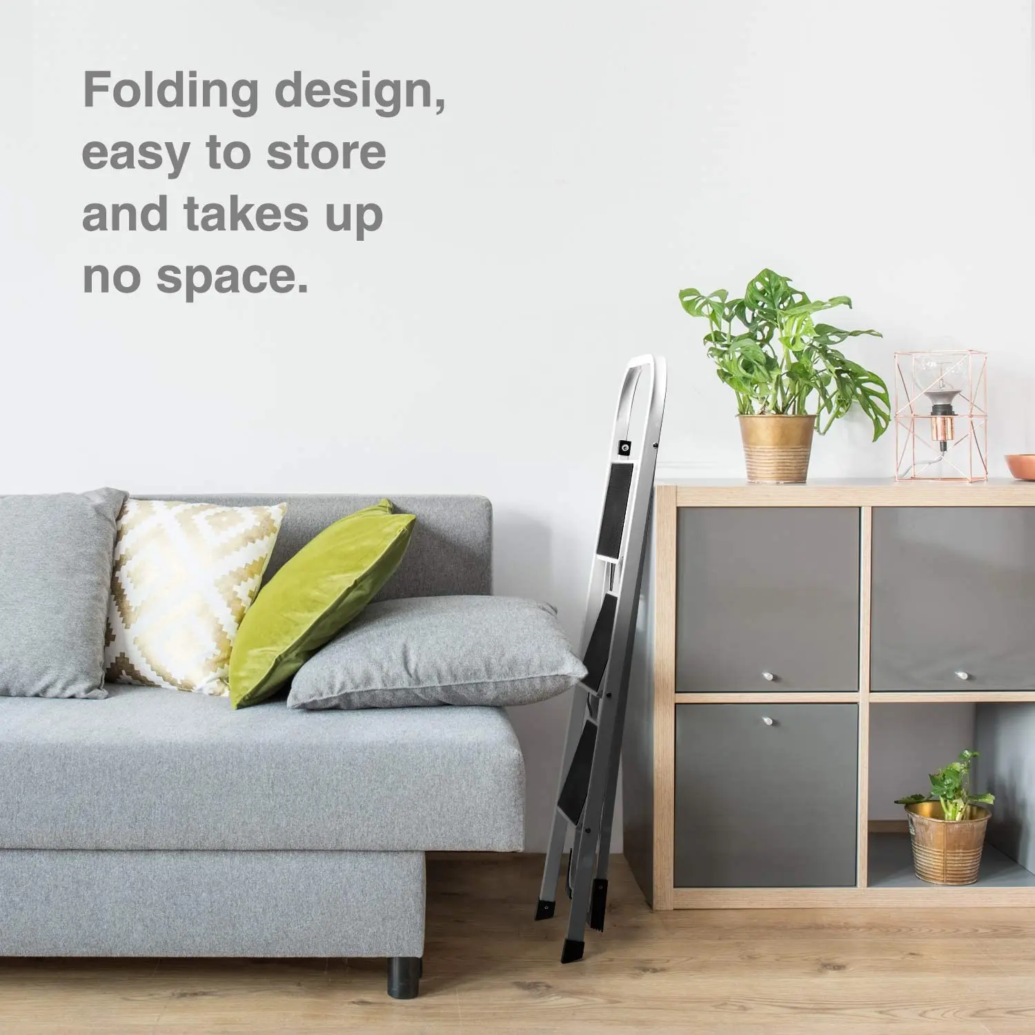 Pool Loft Multipurpose Steel Platform Household Folding Attic Aluminium Step Folding Ladder With 3 Step