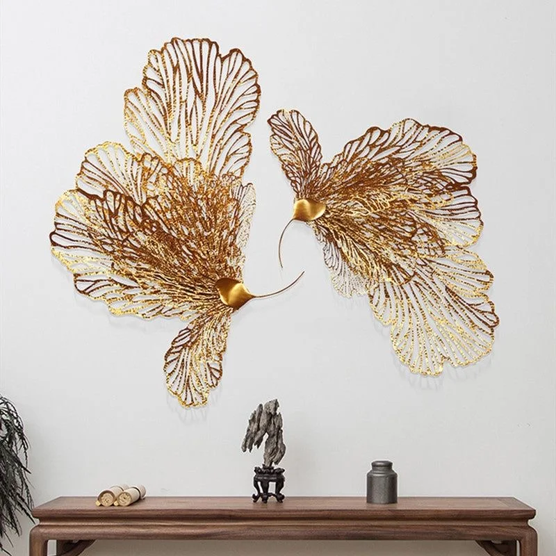 69xx100cm wholesale dropshipping products butterfly design wall hanging decoration metal flower art iron home decor  living room