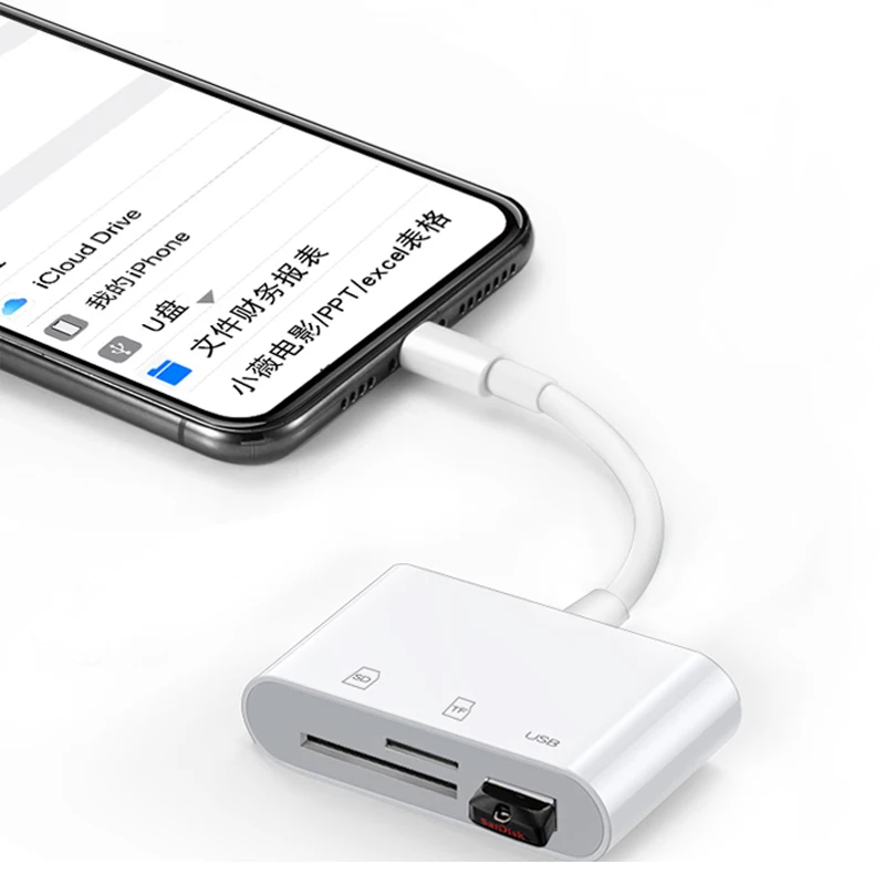 3 in 1 Card Reader for Tablet iPad 4 Mini IOS 11 Micro SD SD MMC TF Card Reader USB OTG Cable Adapter Camera Connection