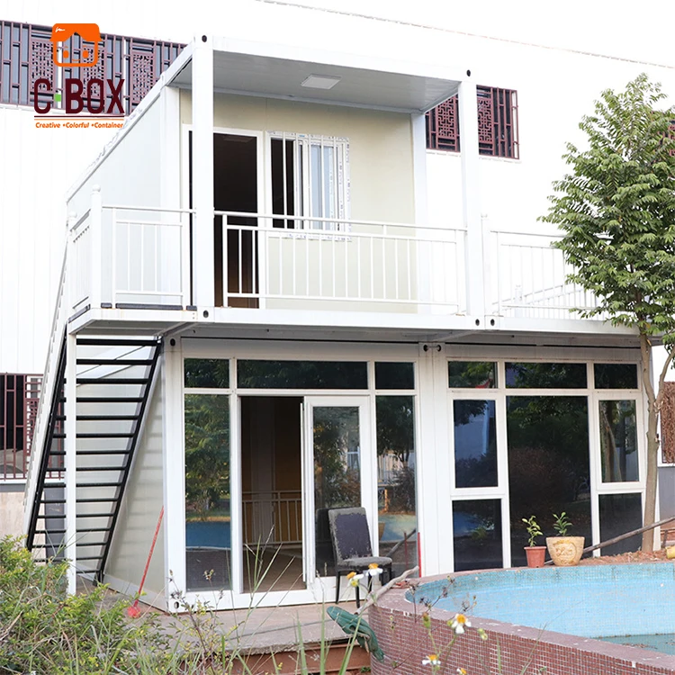 Maldives prefab house hotel flat packed 20feet shipping frame high class two rooms with bath container modular