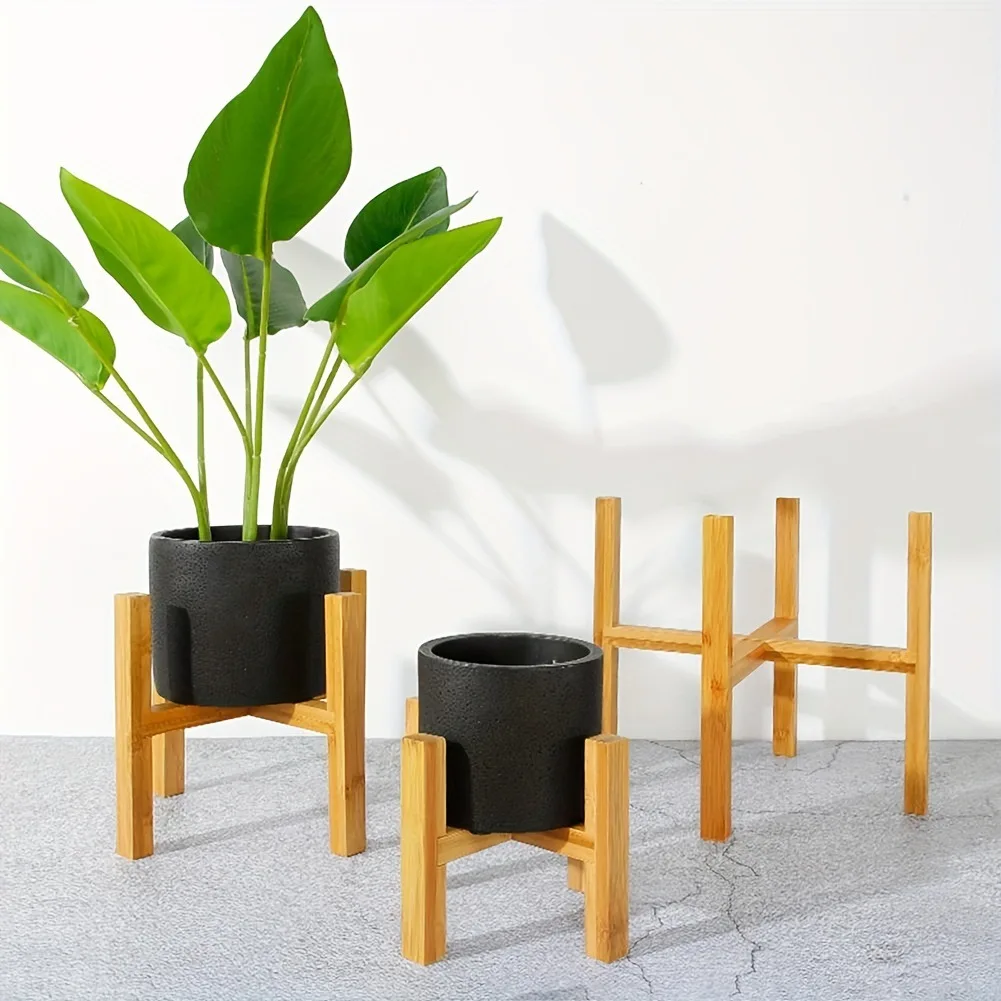 Wholesale custom wooden Flower pot holder a variety of bamboo flower pot stand and disassembly