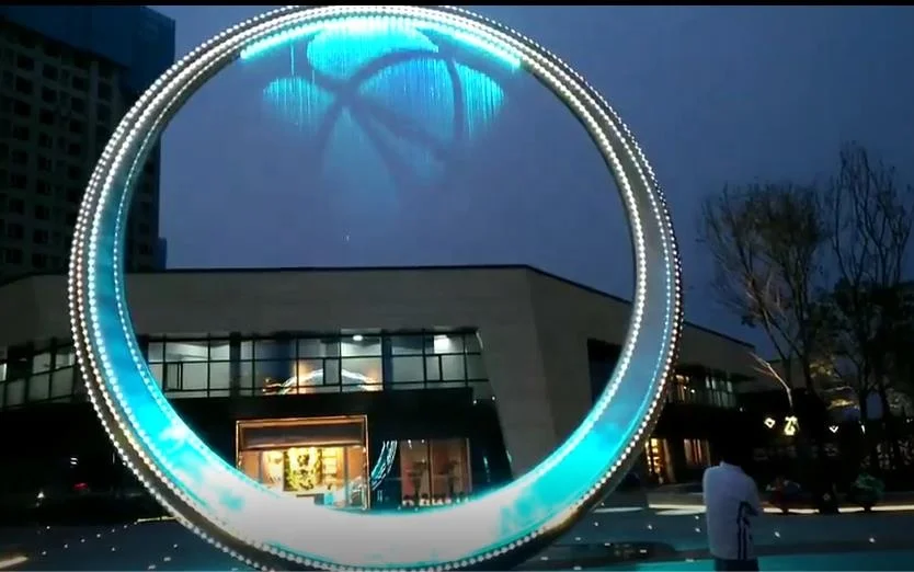 Big project sculpture water curtain and graphical waterfall for event celebration stage