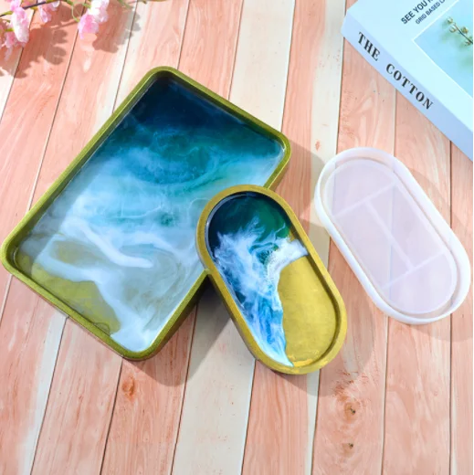 Coaster Molds silicone mold bar jewelry Silicone Tray Casting Mould Oval Shape Epoxy Resin Mold for Craft Jewelry Making Tools