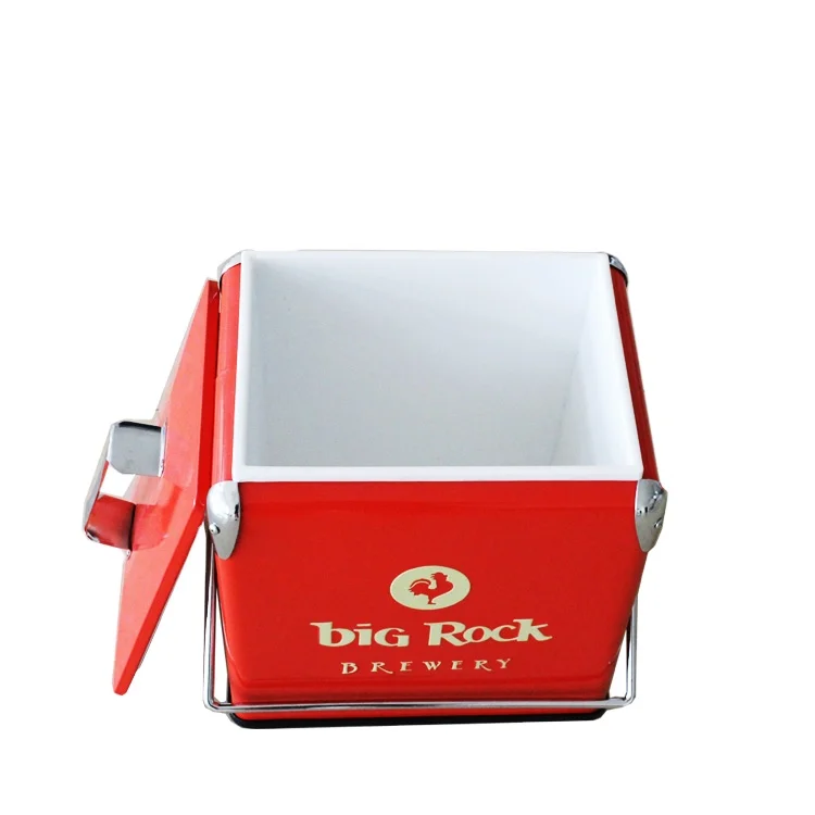 13l Portable custom retro metal beer ice cooler box