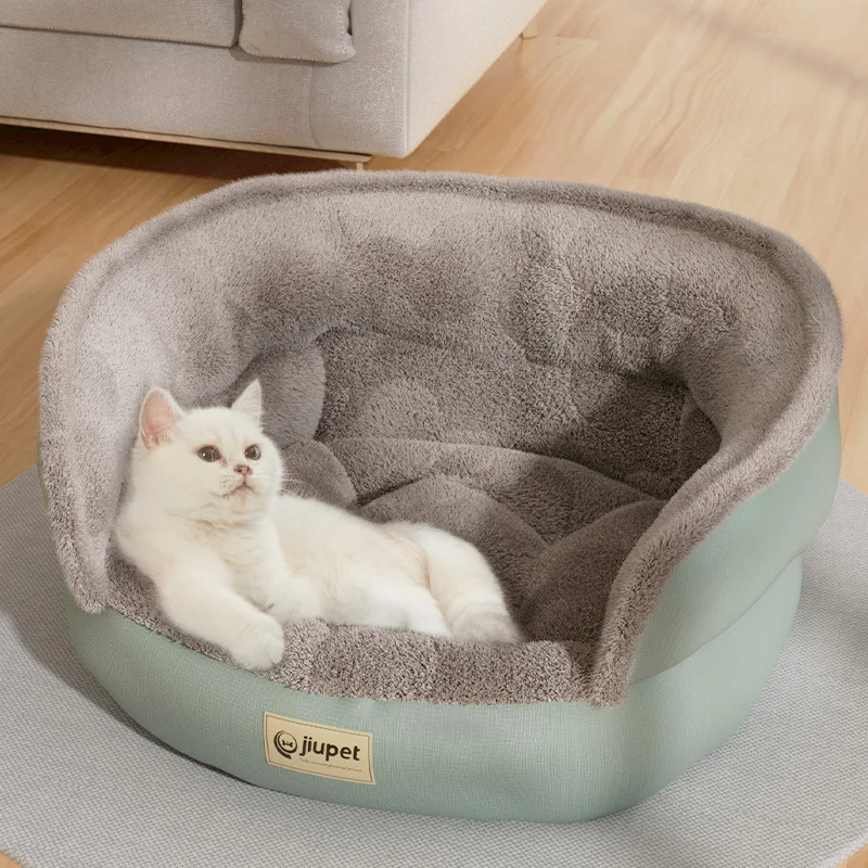 Wholesale Cute Cozy Comfy Winter Warm Indoor Washable Non Slip Round Pet Bed For Cats